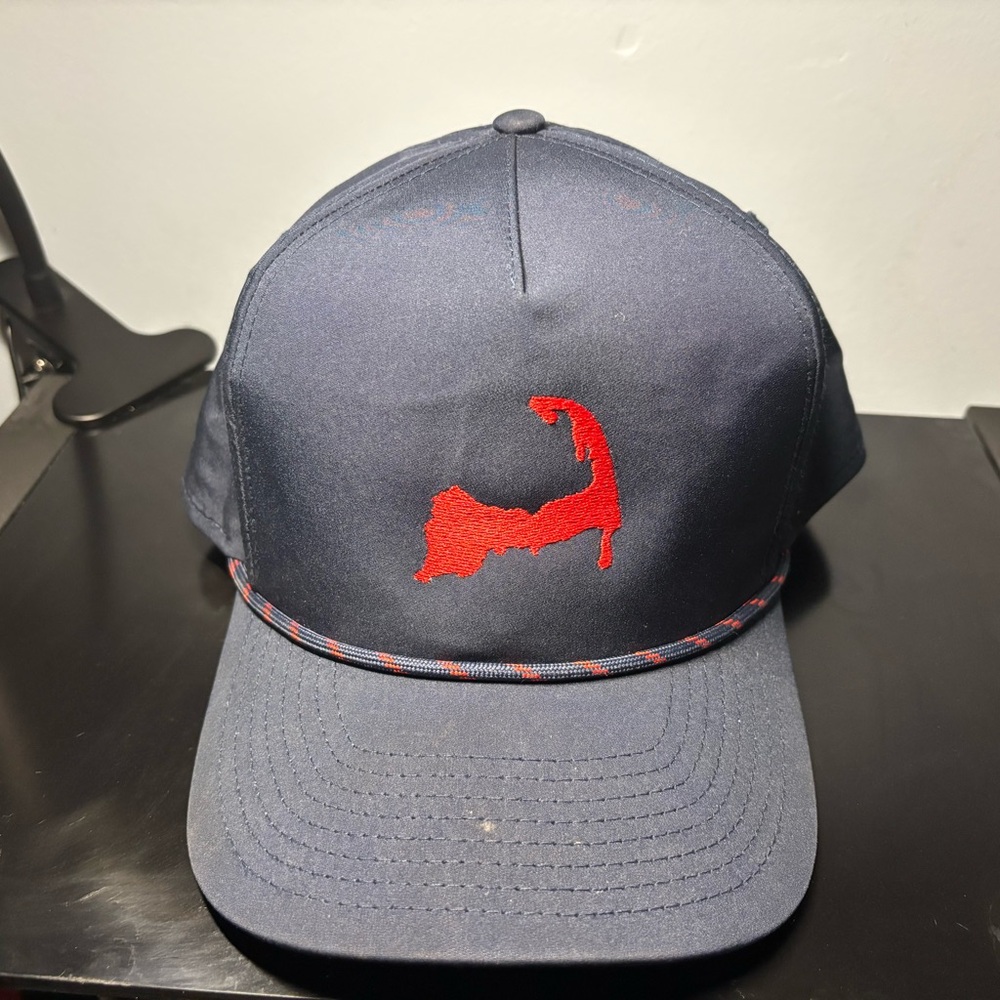 Navy Cap with Red Cape Cod Embroidery